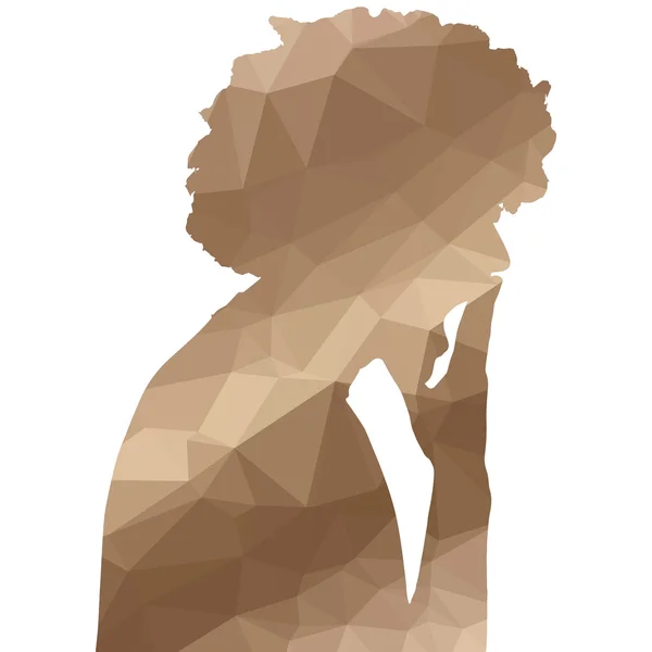 Low poly man silhouette — Stock Vector