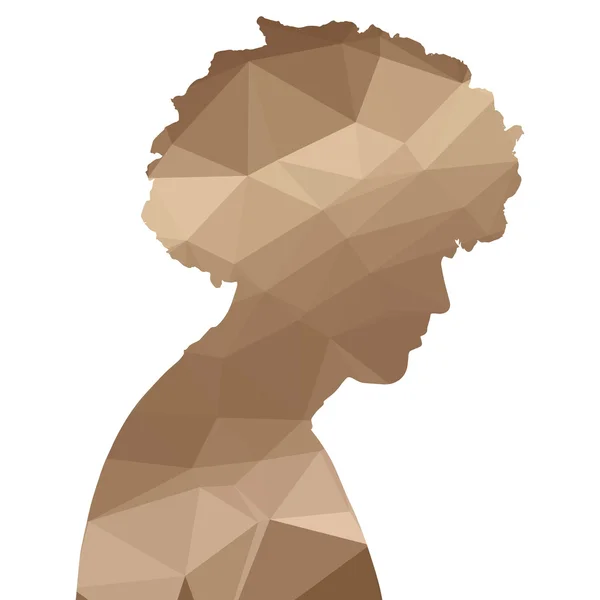 Low poly man silhouette — Stock Vector