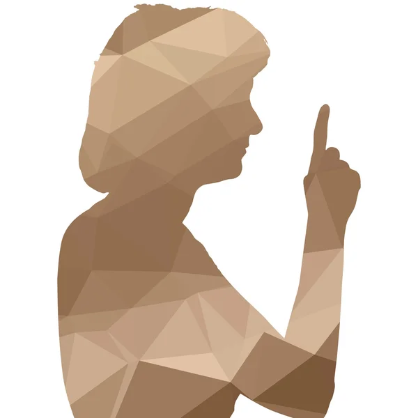 Silhouette basse femme poly — Image vectorielle