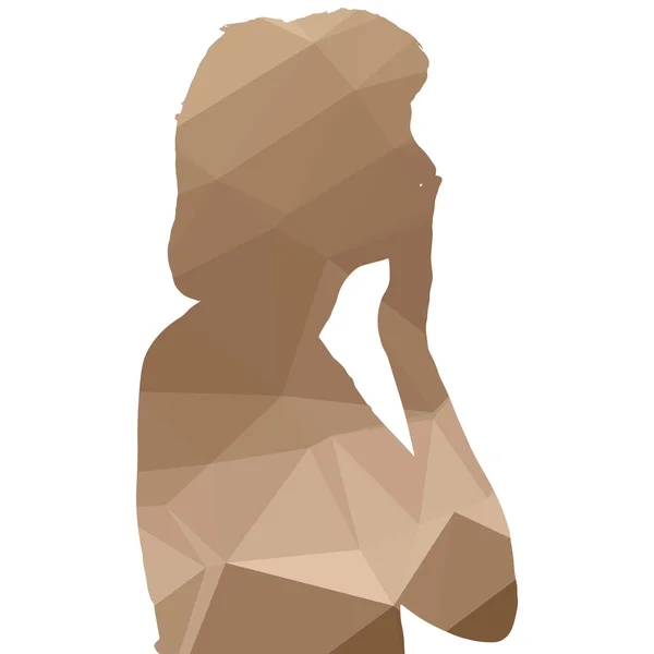 Sylwetka kobiety Low poly — Wektor stockowy