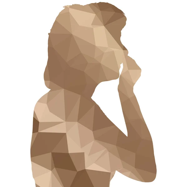 Low-Poly-Silhouette einer Frau — Stockvektor