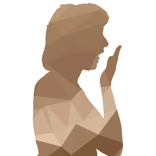 Silueta de mujer poli baja — Vector de stock