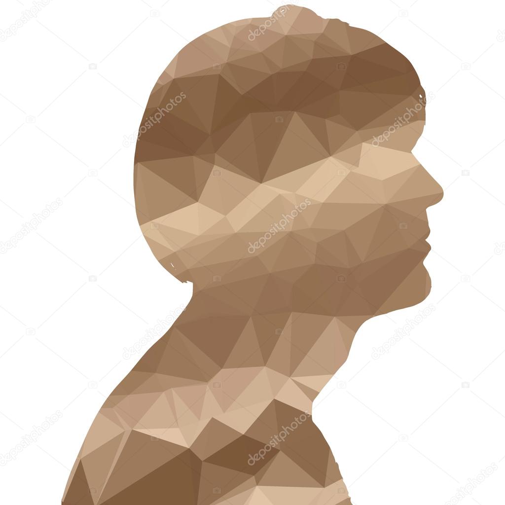 Low poly man silhouette