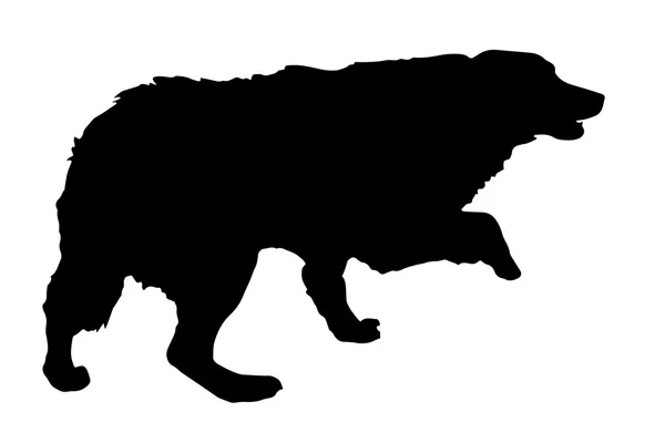 Zwart silhouet van een hond. — Stockvector