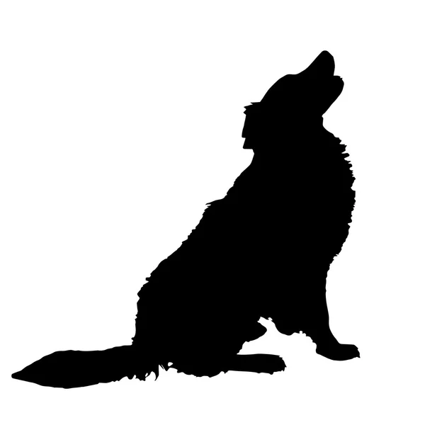 Silhouette noire d'un chien. — Image vectorielle