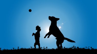 siyah köpekler silüeti
