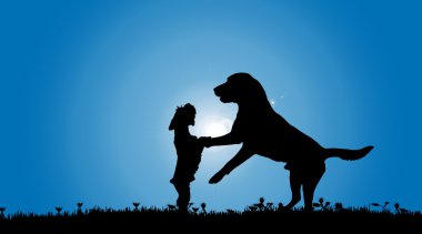 siyah köpekler silüeti