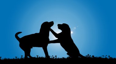 iki köpek silüeti