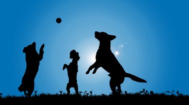 üç köpek silüeti