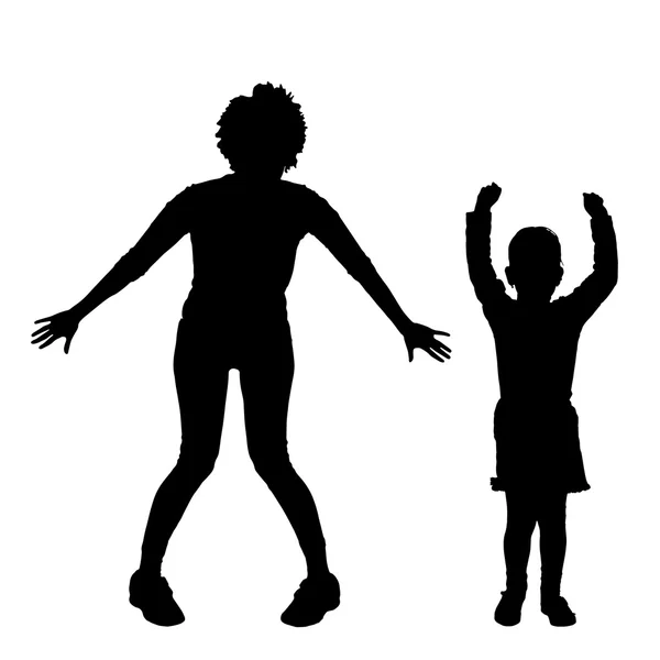 Silhouette nera della famiglia . — Vettoriale Stock