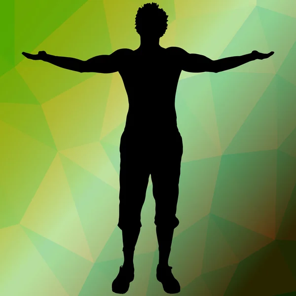 Silhouette homme sportif — Image vectorielle