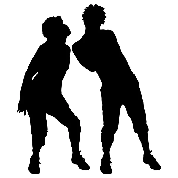 Silhouette noire d'homme dansant — Image vectorielle