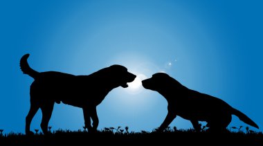 iki köpek silüeti