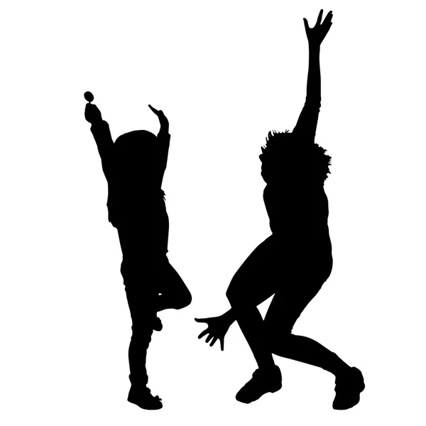 Silhouette of dancing family. — Stock Vector