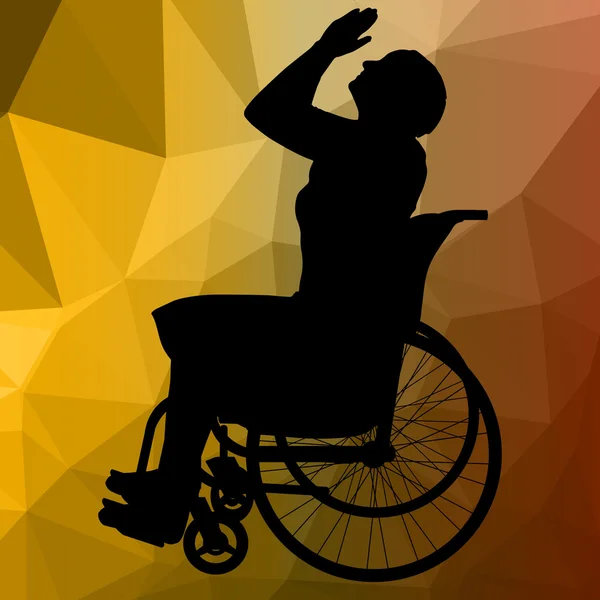 Silhouette de femmes en fauteuil roulant — Image vectorielle