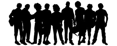 bir grup insan silüeti.