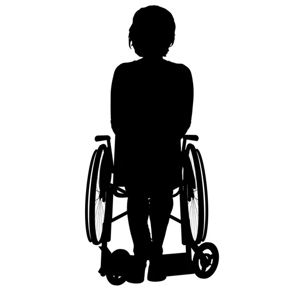 Silhouette de femme en fauteuil roulant — Image vectorielle