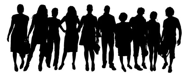 Silhouette of a group of people. — Stock Vector