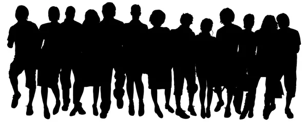 Silhouette d'un groupe de personnes . — Image vectorielle