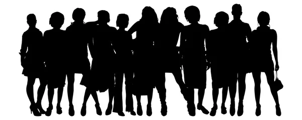 Silhouette of a group of people. — Stock Vector
