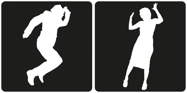 Silhouettes of dancing people — Stock Vector