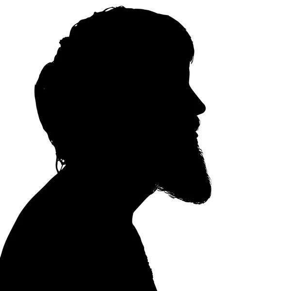 Black silhouette of hipster man — Stock Vector