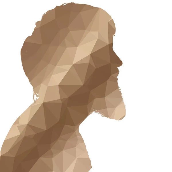 Low poly silhouette of man — Stock Vector