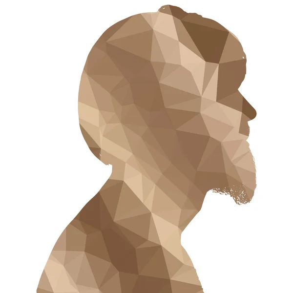 Low poly silhouette of man — Stock Vector