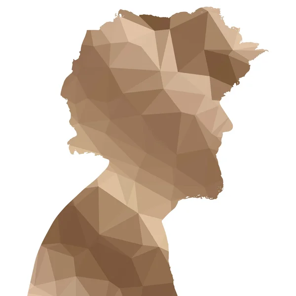 Low poly silhouette of man — Stock Vector