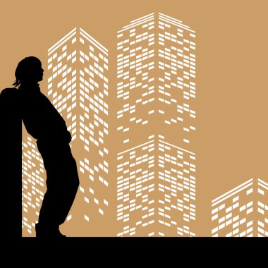 Genç bir adamın silueti.