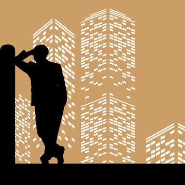 Genç bir adamın silueti.