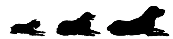Silhouettes de chiens ludiques — Image vectorielle