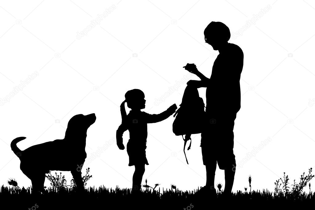 Familia Con Perro Vectores Grafico Vectorial Familia Con Perro Imagenes Vectoriales De Stock Depositphotos