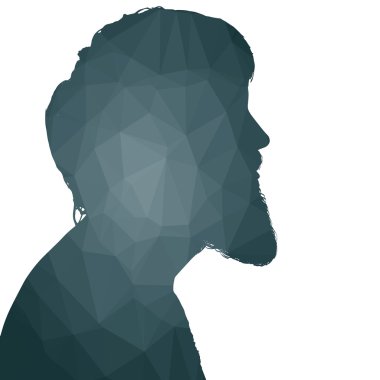 Adam silüeti düşük Poli