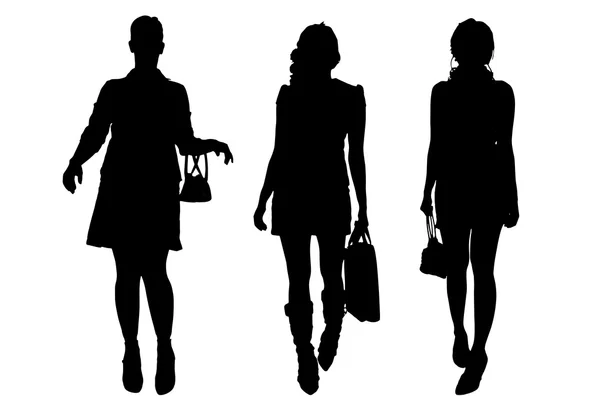 Silhouettes noires de femme . — Image vectorielle