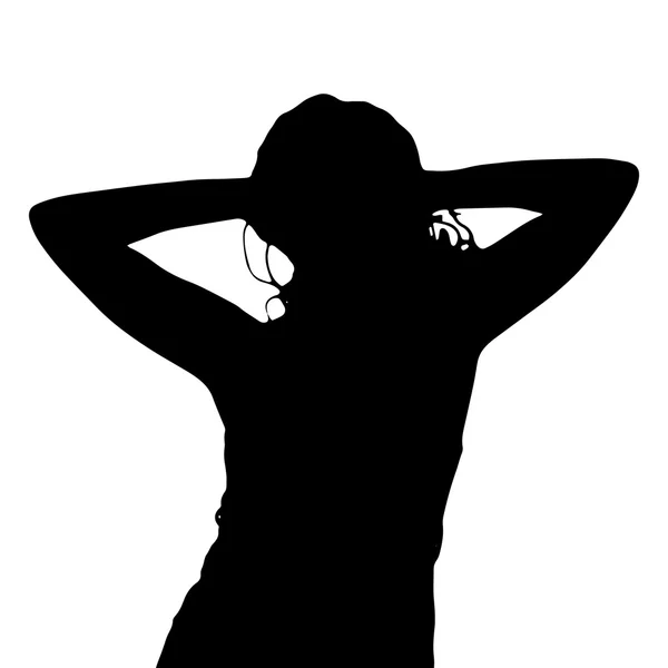 Silhouette femme noire — Image vectorielle