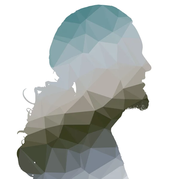 Low-Poly-Silhouette des Menschen — Stockvektor