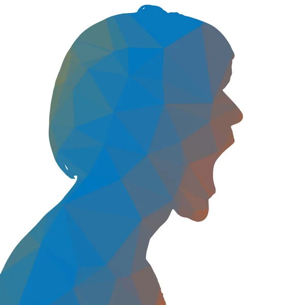 Low poly silhouette of man — Stock Vector