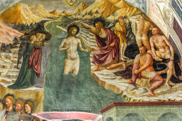 Italia Castiglione 2014 Battistero Della Vecchia Chiesa Dipinto Nel 1435 — Foto Stock