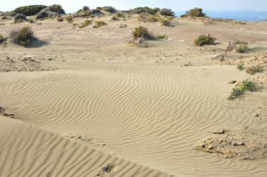 Kıbrıs 'ın güney kıyısındaki Akrotiri Burnu kum tepeleriyle ünlüdür.