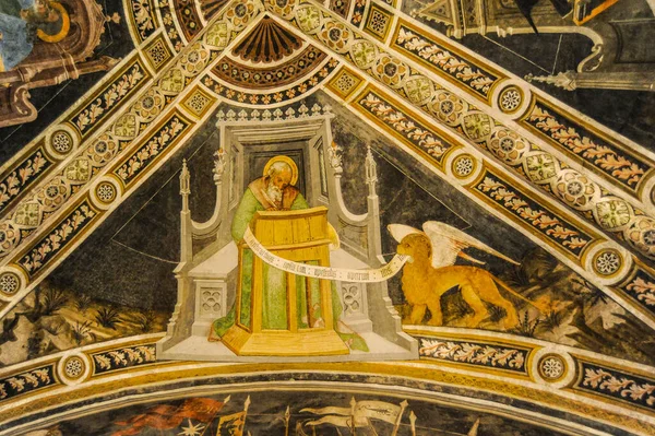Giacomo Haccerino 1375 1453 Kálvária Felemelkedése Freskója Valamint Olasz Gótikus — Stock Fotó