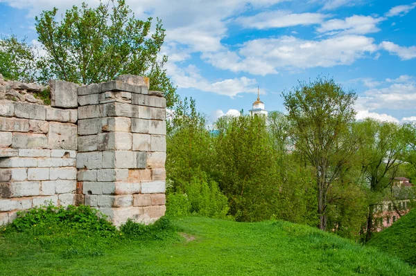 Die Fürstliche Festung Kreml Von Serpuchow Diente Als Mächtige Steinerne Stockbild