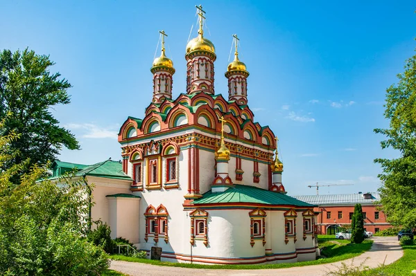 Ogrodnik Carski Averky Kirillov Wybudował Kościół Mikołaja Rosyjskim Stylu Wzorzystym — Zdjęcie stockowe