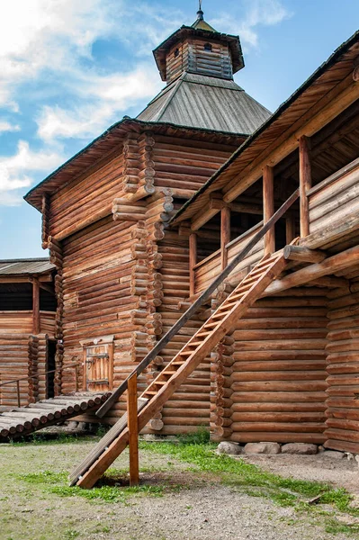 Rus Kuzey Sınırsız Ormanları Mimarlara Mevcut Olan Tek Yapı Malzemesini — Stok fotoğraf