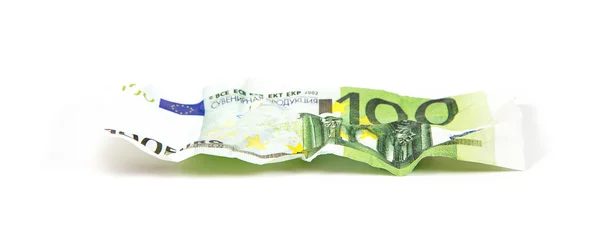 Banconota in euro sgualcita — Foto Stock