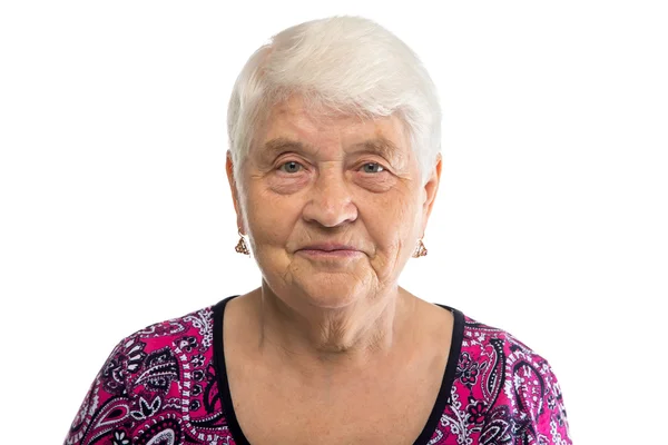 Portrait de femme âgée aux cheveux blancs — Photo