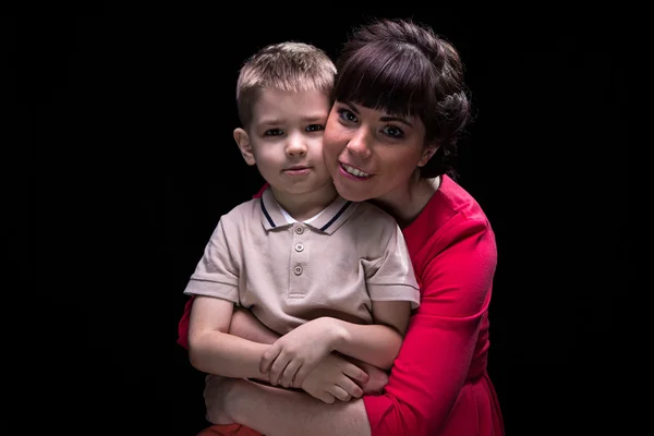 Brunette woman and little boy — Stock Photo, Image