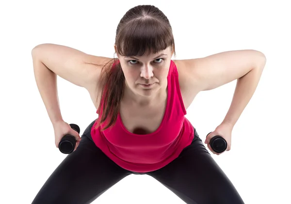 Fitness instructor shows exercise — Stock Photo, Image