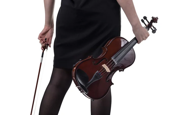 Frau mit Geige von hinten — Stockfoto