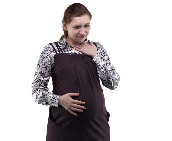 Femeie gravidă și arsuri la stomac — Fotografie, imagine de stoc